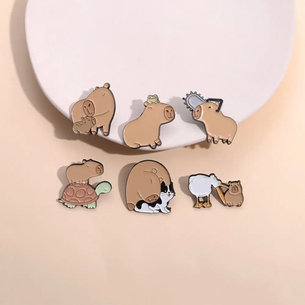 Turtle Capybara Broche Jóias para Menino, Emblemas de Lapela, Lapela Pins, Desenhos Animados Esmalte Pins, Animais Bonitos, Pufferfish, Menino