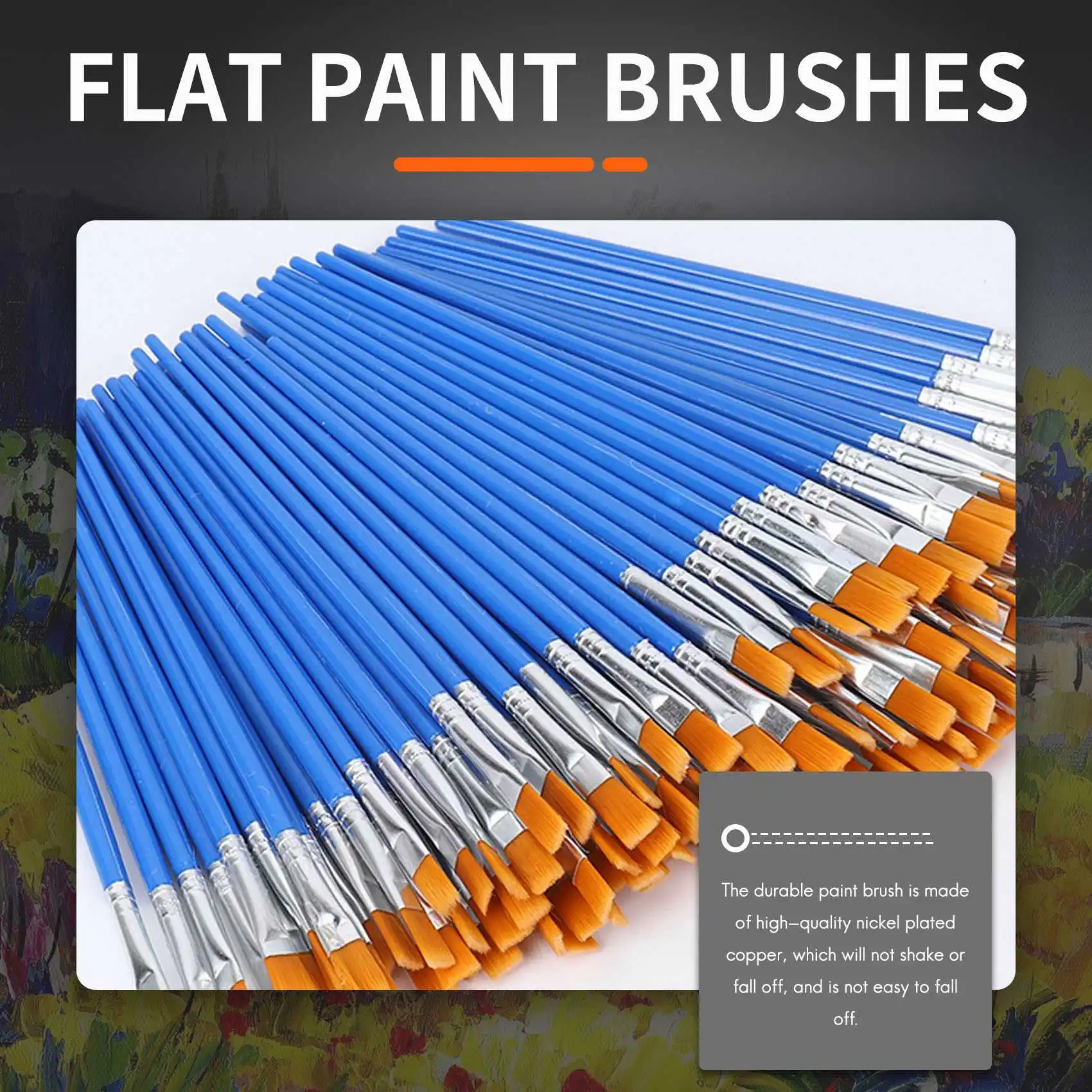 200 Pcs Flat Paint Brushes Small Brush Bulk for Detail Painting Craft Watercolor