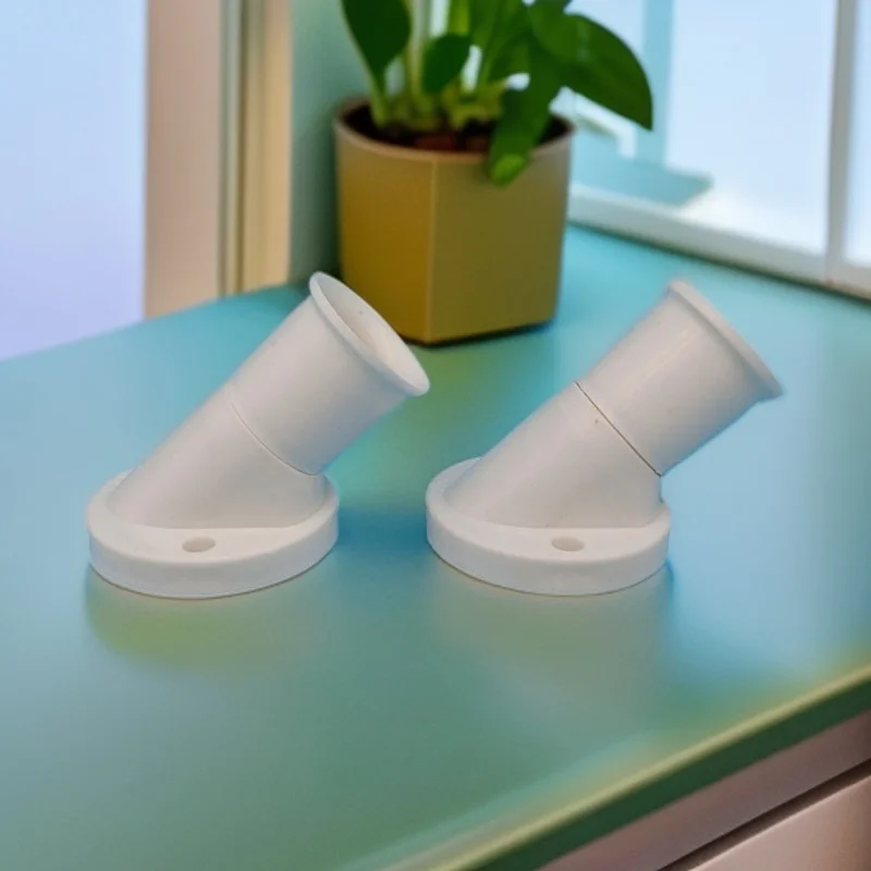 الأبيض E27 قاعدة مصابيح المقبس 45 درجة زاوية المائل المسمار البلاستيك ضوء لمبة قاعدة الجدار مصباح أصحاب محول محول