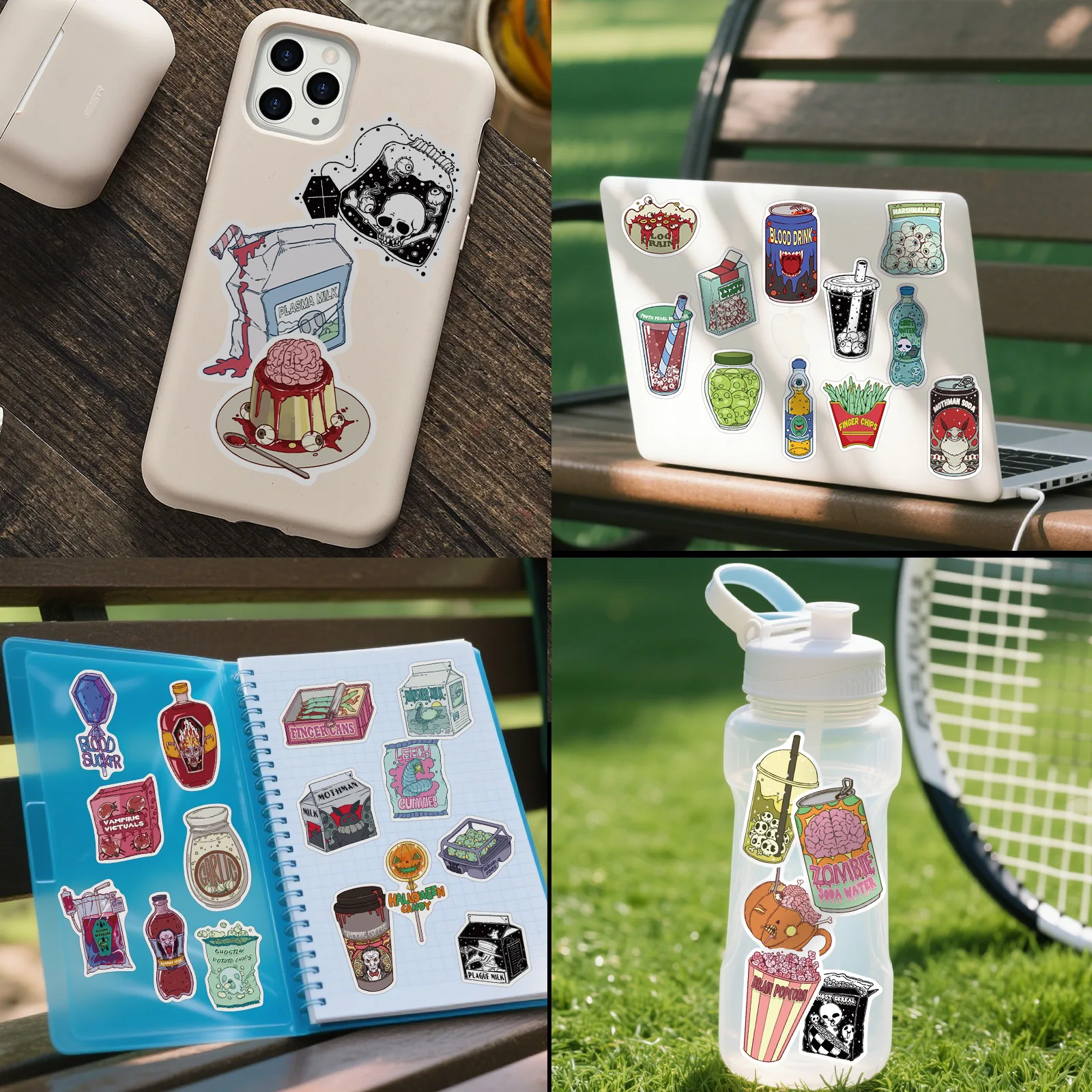 50 قطعة ملصقات الغذاء غيبوبة غيبوبة ملصقات صناعة يدوية سكرابوكينغ الهاتف الأمتعة سكيت الفينيل مقاوم للماء الكتابة على الجدران الشارات