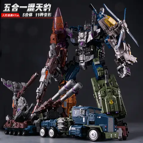 Jinbao bruticus predaking transformação brinquedos 5in1 carro combinar robô onslaught swindle deformação grande figura de ação modelo