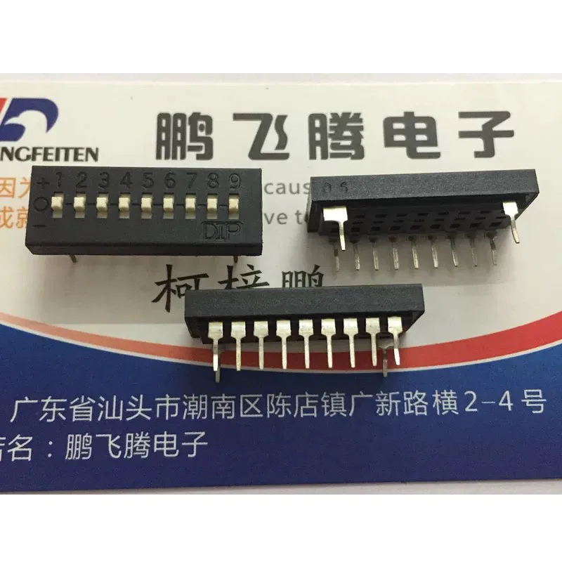 

2pcs/lots Taiwan DIP Tri-State Dipswitch 9-position Straight 2.54 Pitch 3-position Keyboard Type 9P TDS-09