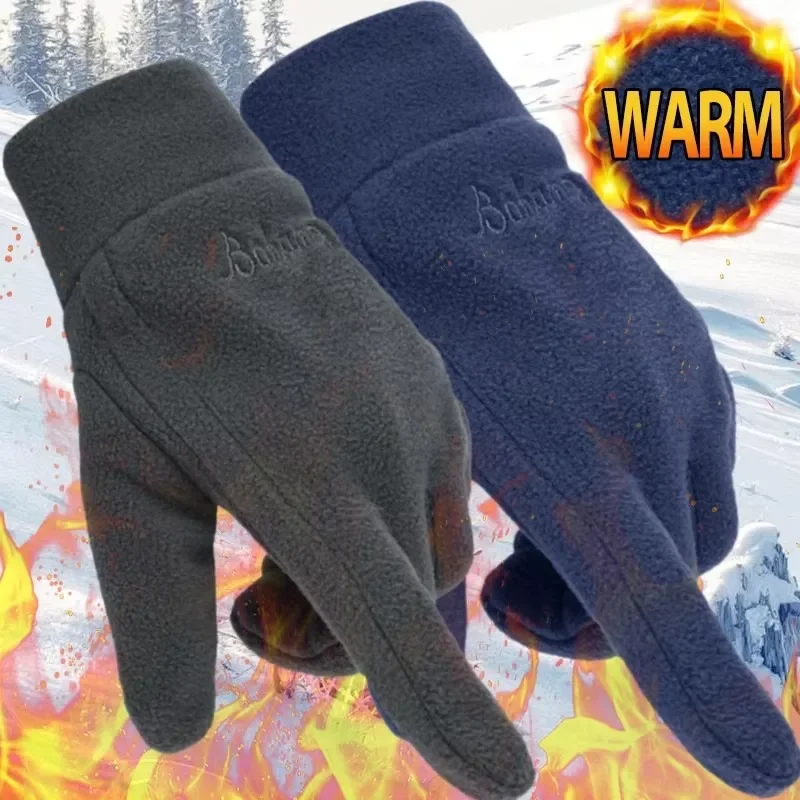 Winter Gloves Men Cycling Bike Women Thermal Fleece Cold Resistance Wind Waterproof Bicycle Warm Outdoor Running Skiing Mitten