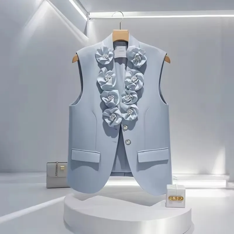 

Spring Autumn 2025 Retro Fashion Versatile Women's Vest Coat Loose Korean Version Design Sense Ladies Casual Waistcoat Jacket