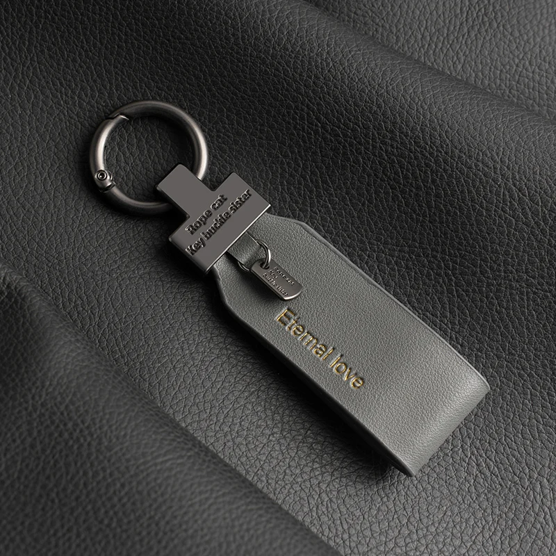 Car Keychain, Zinc Alloy Leather Keyring, Car Keychain Handle Rope, High-End Luxury Metal Keychain, Horseshoe Buckle