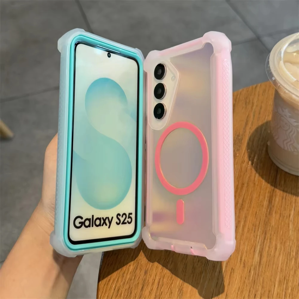 Shockproof Magnetic Double Laser Case for Samsung Galaxy S26 S25 S24 S22 Ultra S23 Plus Wireless Charge Armor Protective Cover
