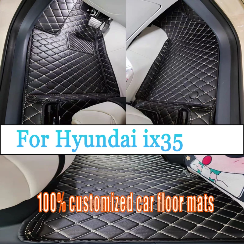 

Custom Automotive Car Floor Mats For Hyundai ix35 2010 2011 2012 2013 2014 Auto Luxury Leather Men Women Car Mats Full Coverage