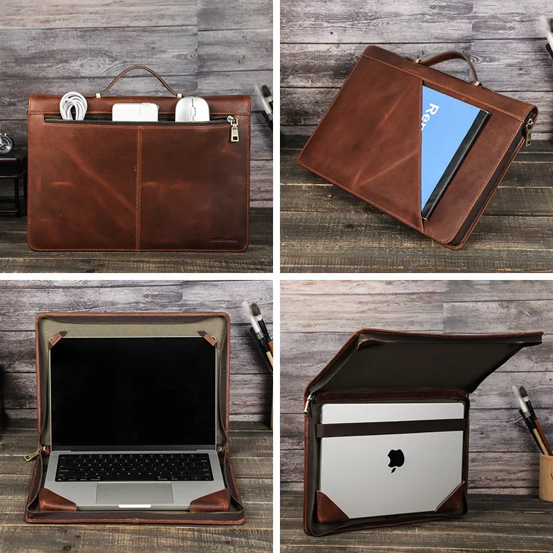 Applicable to macbookpro15/16 inch cowhide protective case, laptop bag