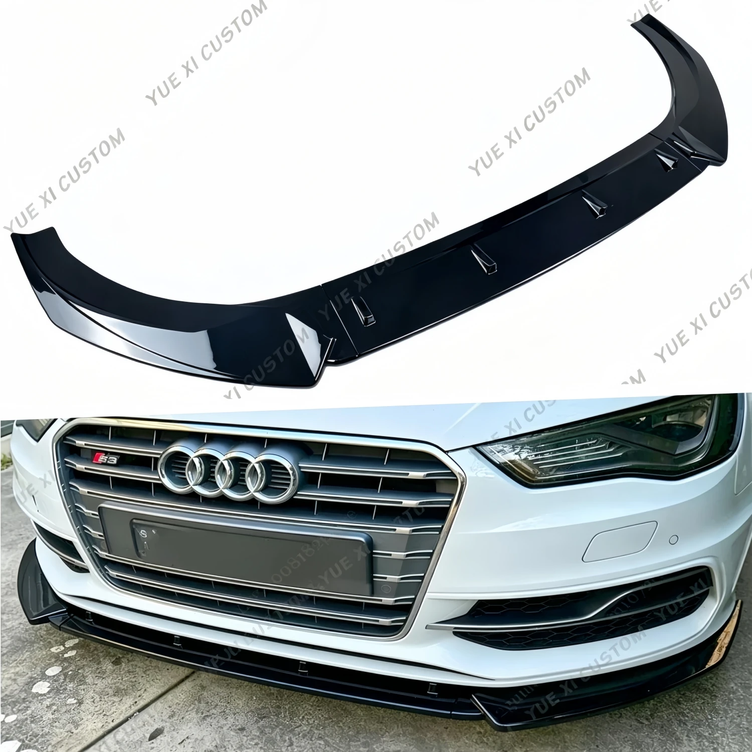 For Audi A3 S3 8V Standard TDI TFSI Saloon / Sportback 2013-2016 Car Front Bumper Lip Chin Spoiler Splitter Bodykit Tuning Trim