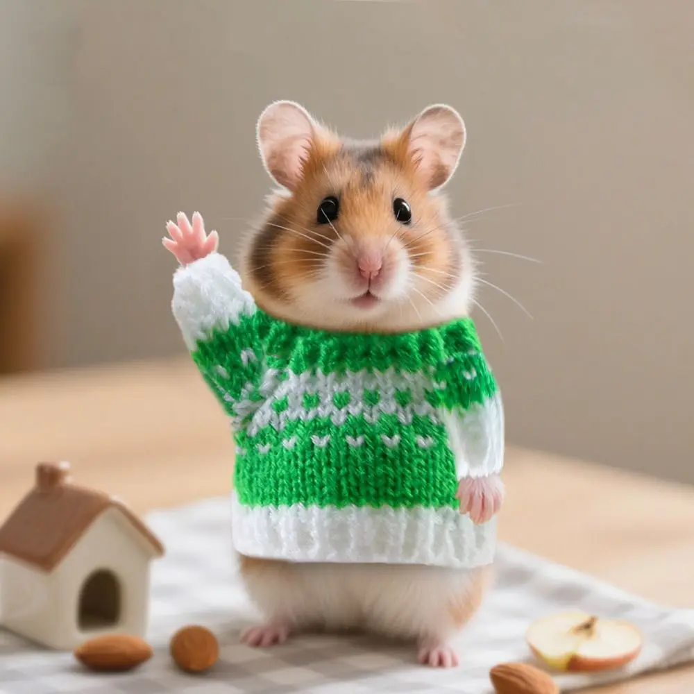 Party Supplies Cute Hamster Sweater Soft Chew Proof Small Pets Sweater Warm Knitted Sweater Winter Outing