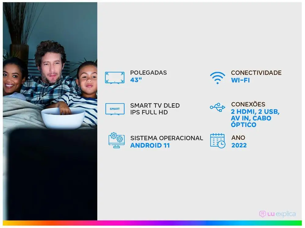 Smart TV 43 ”Full HD DLED Rig Vizzion BR43D1SA