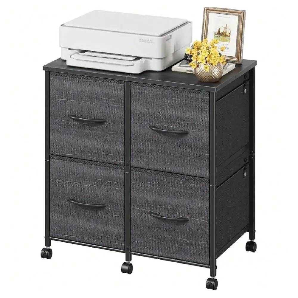 

Office Storage Cabinets And ShelvingFile Cabinet 4 Fabric Drawer, Mobile Filing Cabinet For Large Printer, Home Office Functiona