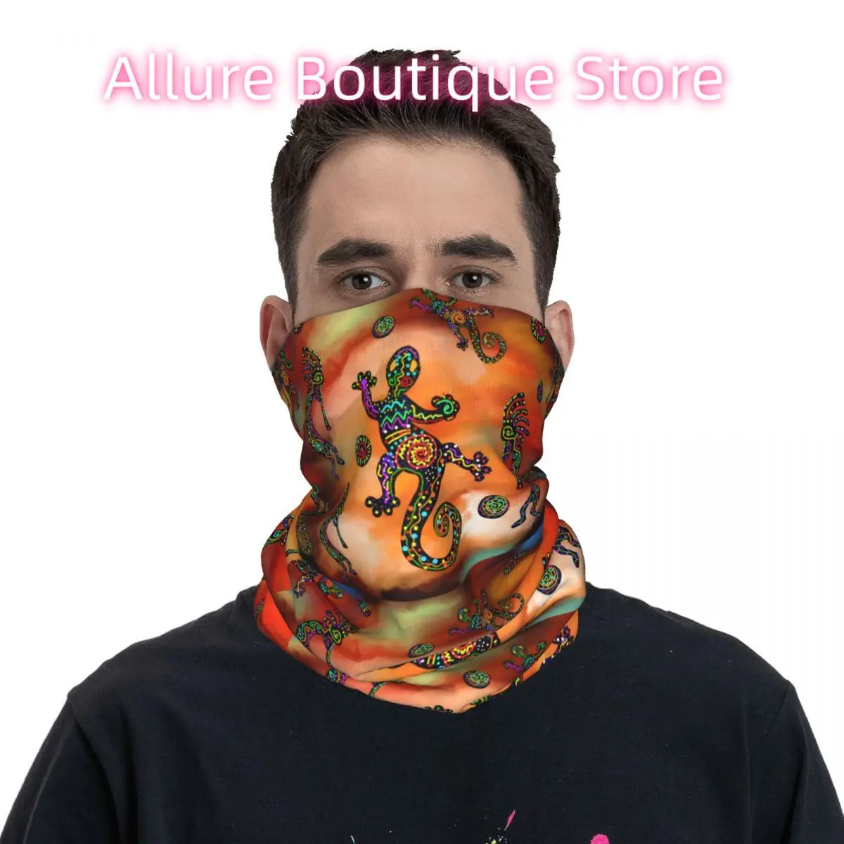 Kokopelli Geckos Bandana Cuello Bufanda blanca Gorros multiusos Pesca Unisex Adulto Invierno