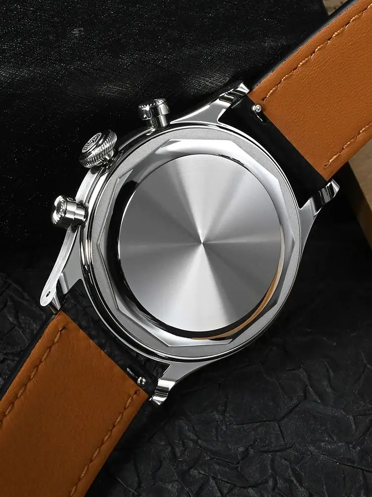 San Martin 38mm VK64 Quartz Watch Men Vintage Chronograph Wrist Watches Dress Arabic / Roman Numeral 5Bar Sapphire SN0101JS-1/2