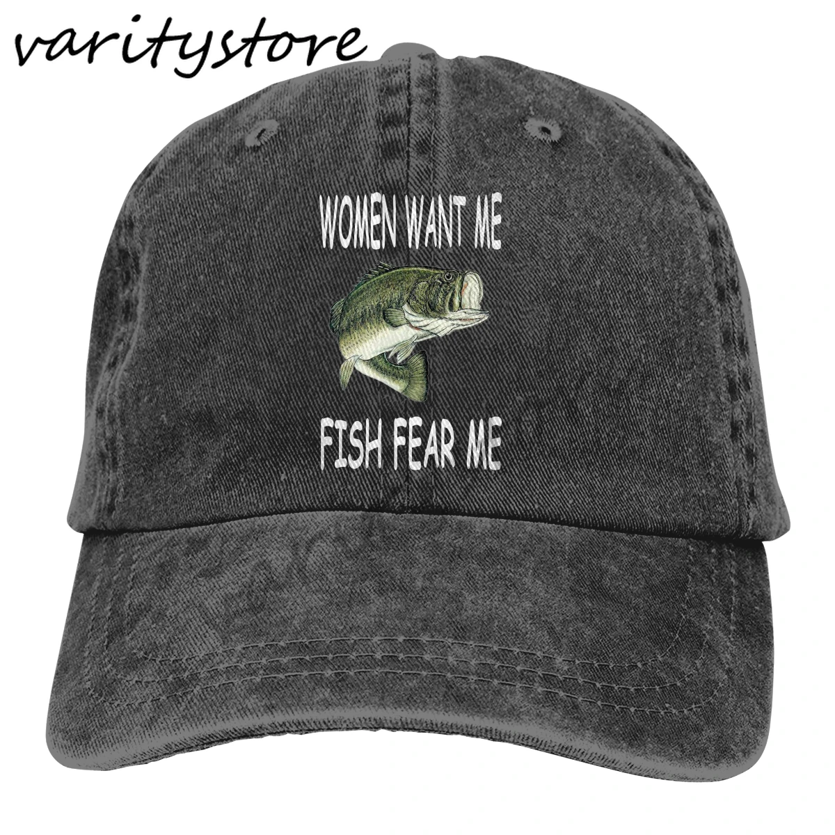 

Denim Baseball Cap Men Women Want Me Fish Fear Me Snapback Hat Summer Sports Hip Hop Hats Caps Gorras