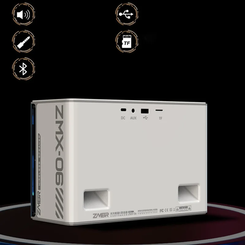 الراقية JK-06 سطح المكتب سمّاعات بلوتوث RGB الضوء البارد اللاسلكية عالية الجودة باس الصوت بطارية يده ميكروفون لاسلكي