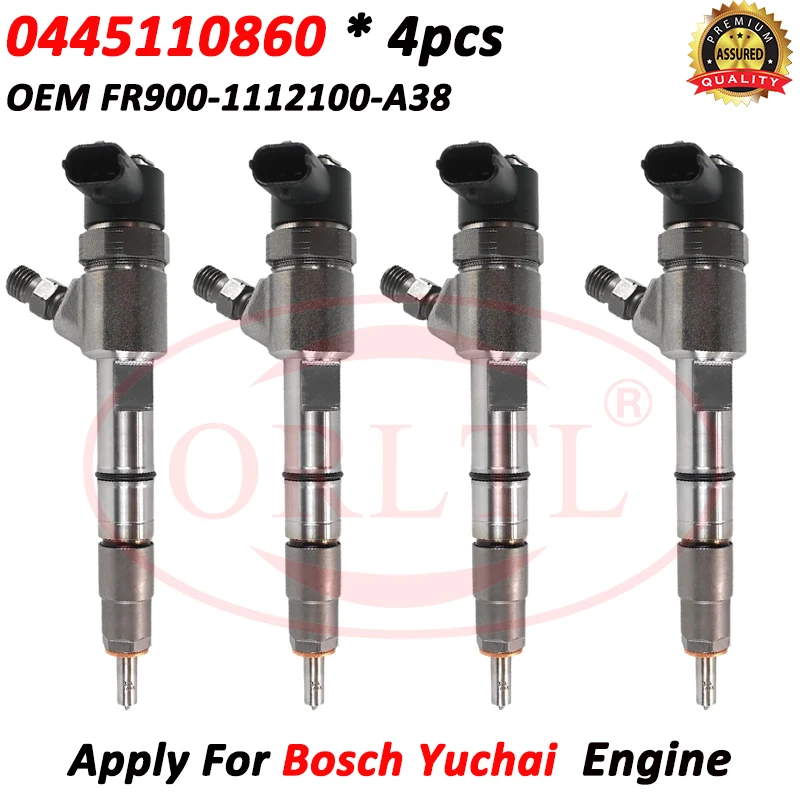 0445110860 Common Rail Diesel Fuel Injector Nozzle 0 445 110 860 For Yuchai Engine Injection FR900-1112100-A38 0433172599