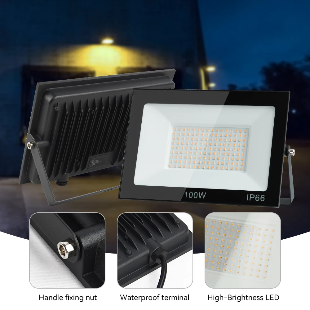 LED Flutlicht Strahler AC220V 100W 50W IP66 Wasserdichte LED Schwarz Shell Garten Straße Tor Wand Flutlichter