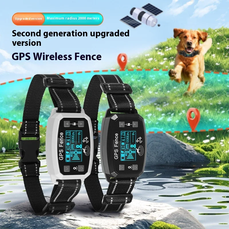 

GPS Dog Fence System - Waterproof Collar with Tone/Vibration Training, 1000M Range & Real-Time Tracking, No Shock Humane Trainer