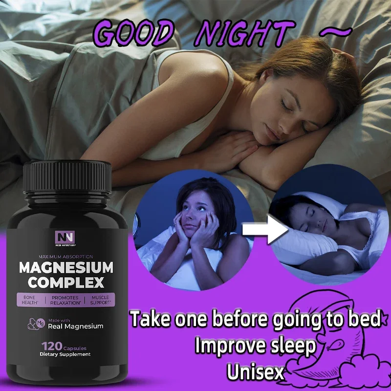 Magnesium Citrate Capsules | for Bone & Muscle Health, Plus Sleep, Relaxation & Stress Support Magnesium Oxide