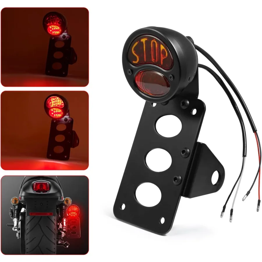 

Кронштейн для номерного знака с боковым креплением на ось 3/4 мотоцикла, со светодиодным стоп-сигналом, совместимый с Harley Davidson Sportster Bobber C