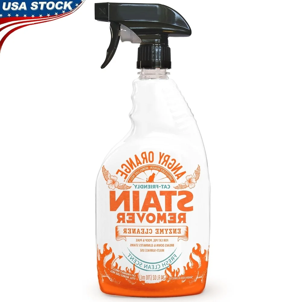 

Cat Friendly Stain Remover Enzyme Cleaner Multi Surface Odor Eliminator Fresh Scent Pet Carpet Urine Feces Vomit 24oz