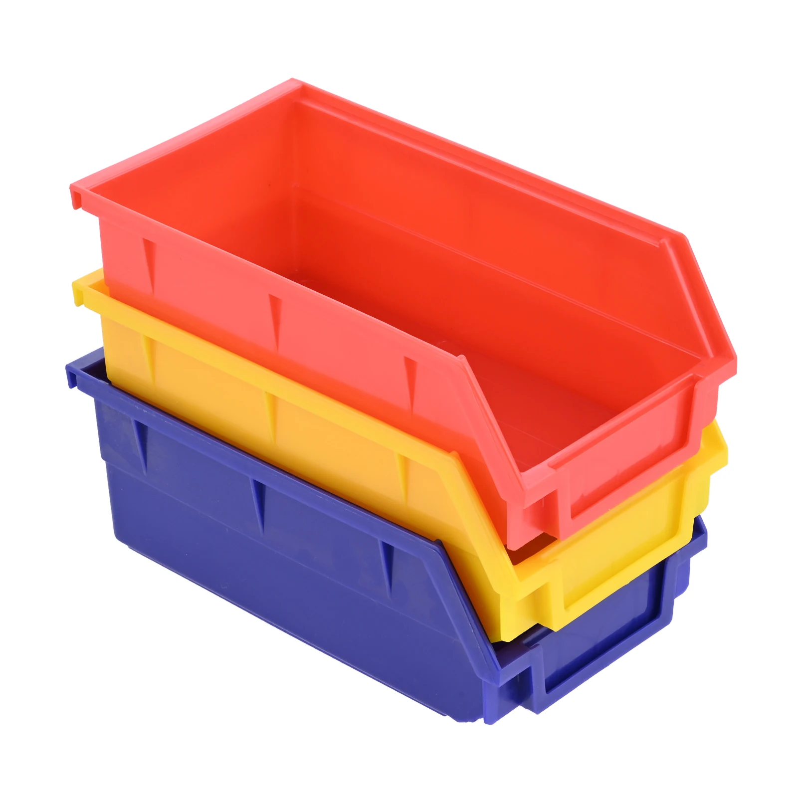 Stackable Storage Tool Parts Bin Hanging Stacking Containers ABS Red Yellow Blue 110/190/270mm Craft Garage Workshop Organizer