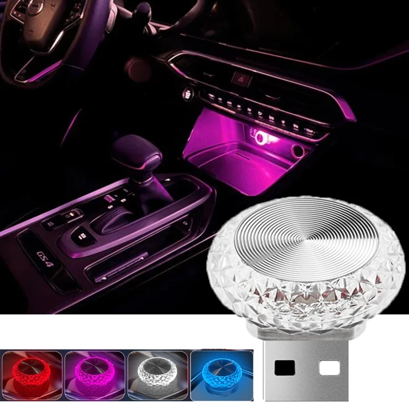 

USB Car Atmosphere Light LED Portable Car Decorative Ambient Light Home Nightlight Room Bedside Atmosphere Lamp Plug and Play