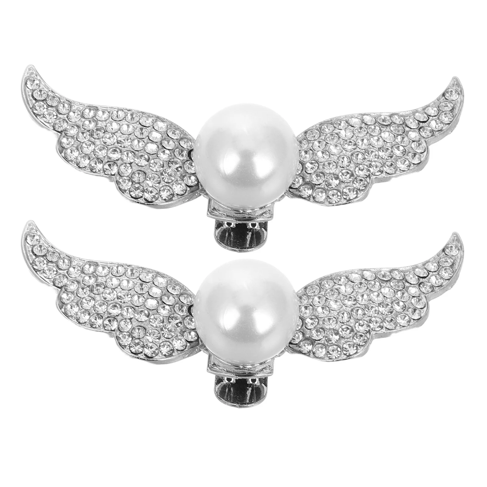 

1 Pair Angel Wing Clips Rhinestone Decorative Buckle For Women Detachable Bridal Wedding Dress Shoe Charm Alloy Wing
