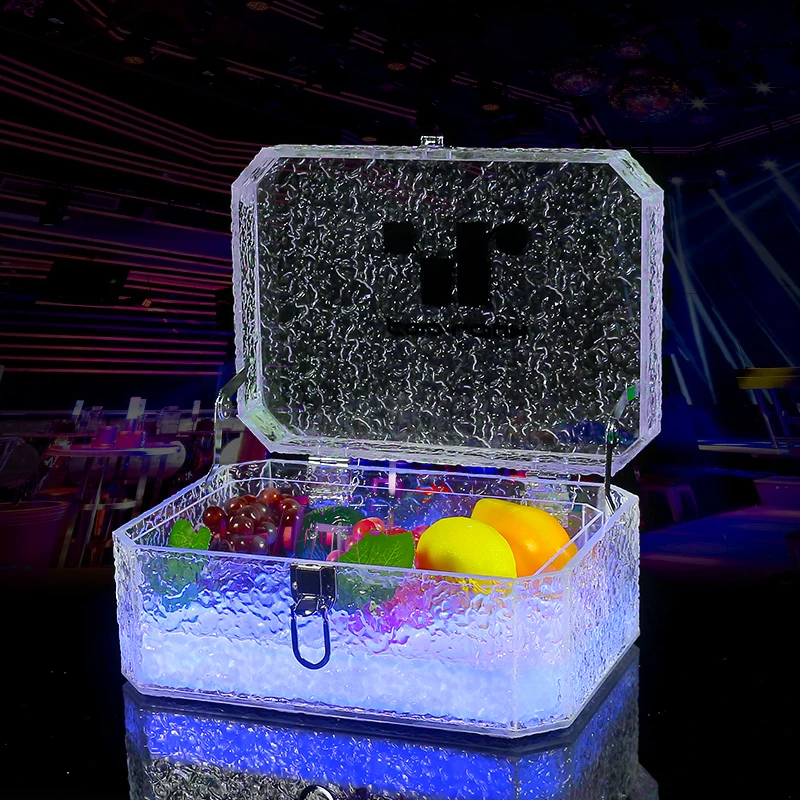 Multicolor LED Light-Up Fruit Tray Creative Glow Fruit Plate for Night Snacks Storage Platter Ideal for Bar Nightclub KTV