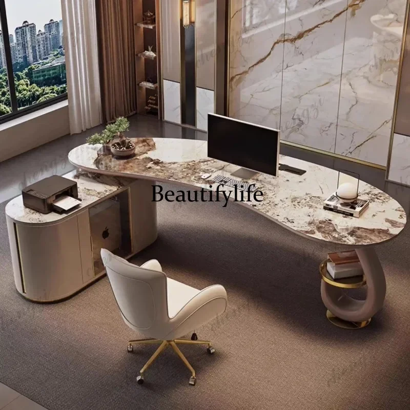 A49 High end sintered stone office table Designer's Writing Desk bureaux de travail Computer table Computer table Designer