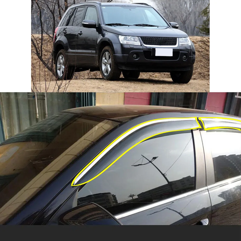 

Car Sticker Plastic Window Glass Wind Visor Rain/Sun Guard Vent For SUZUKI Grand Vitara 2007 2008 2009 2010 2011 2012