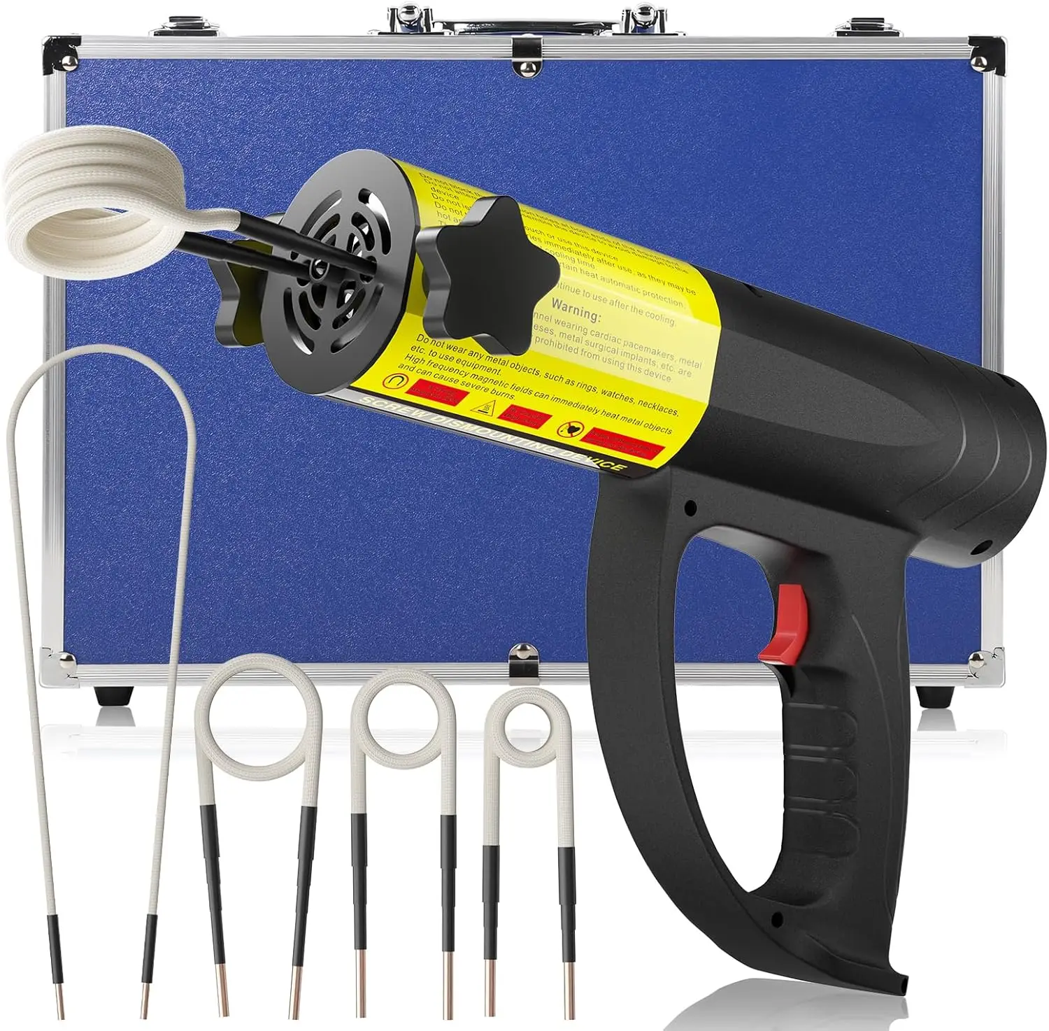

Induction Heater Bolt Removal, 1500W 110V Magnetic Induction Heater Kit with 4 Coils, Hand Held Heater for Rusty Screw Removing,