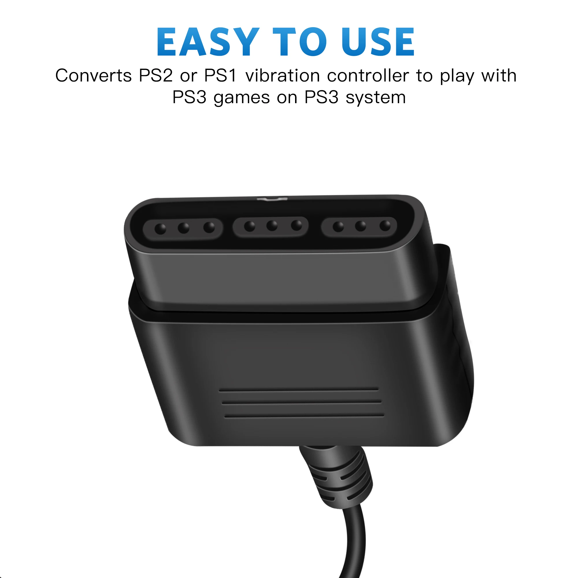 PS2 تحكم إلى USB محول محول كابل, متوافق مع سوني PS1/PS2 تحكم غمبد إلى PS3/وحدة تحكم الكمبيوتر
