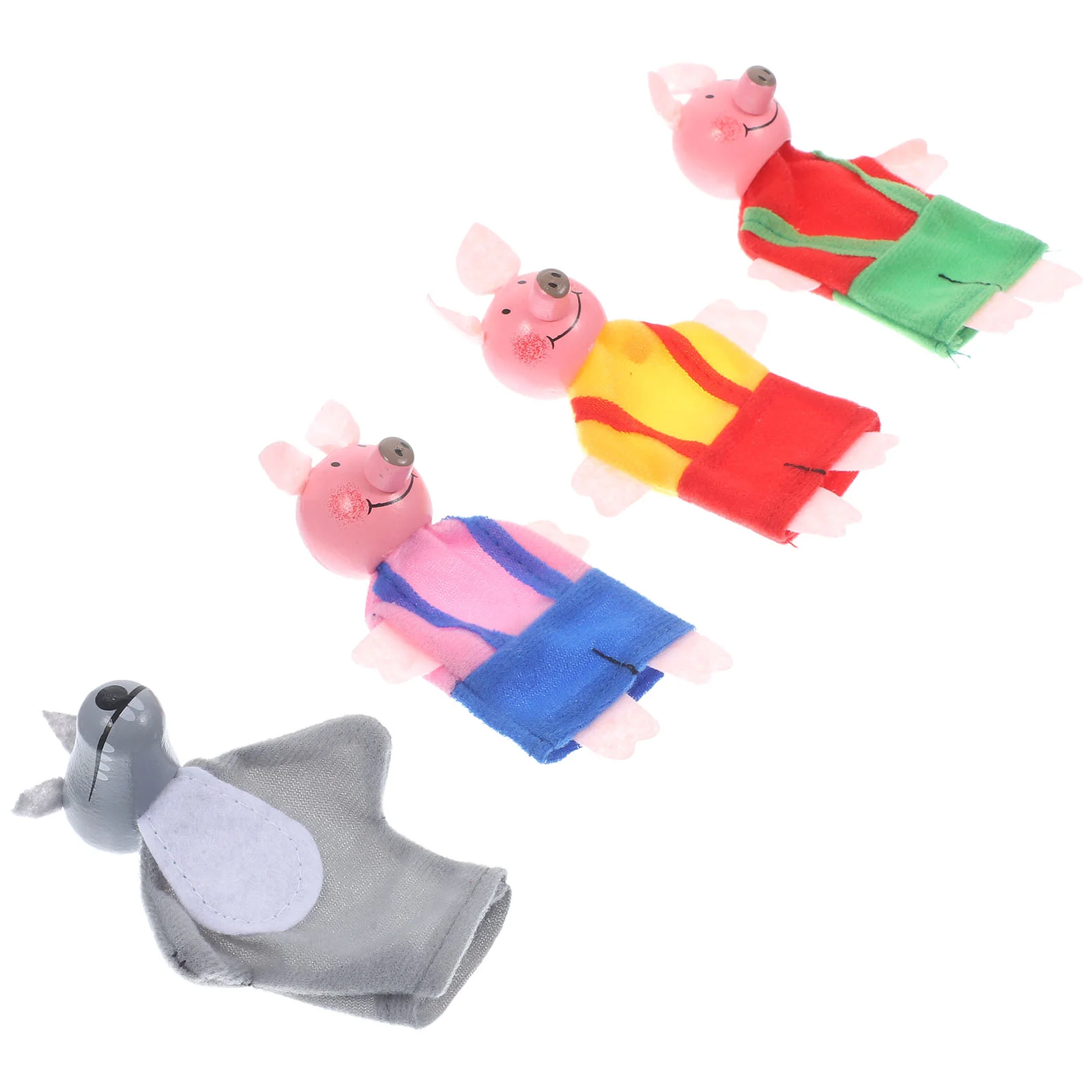 

Finger Kids Toy Cartoon Puppets Toys Cloth Cover for Babies Pig and Wolf Puzzle Children