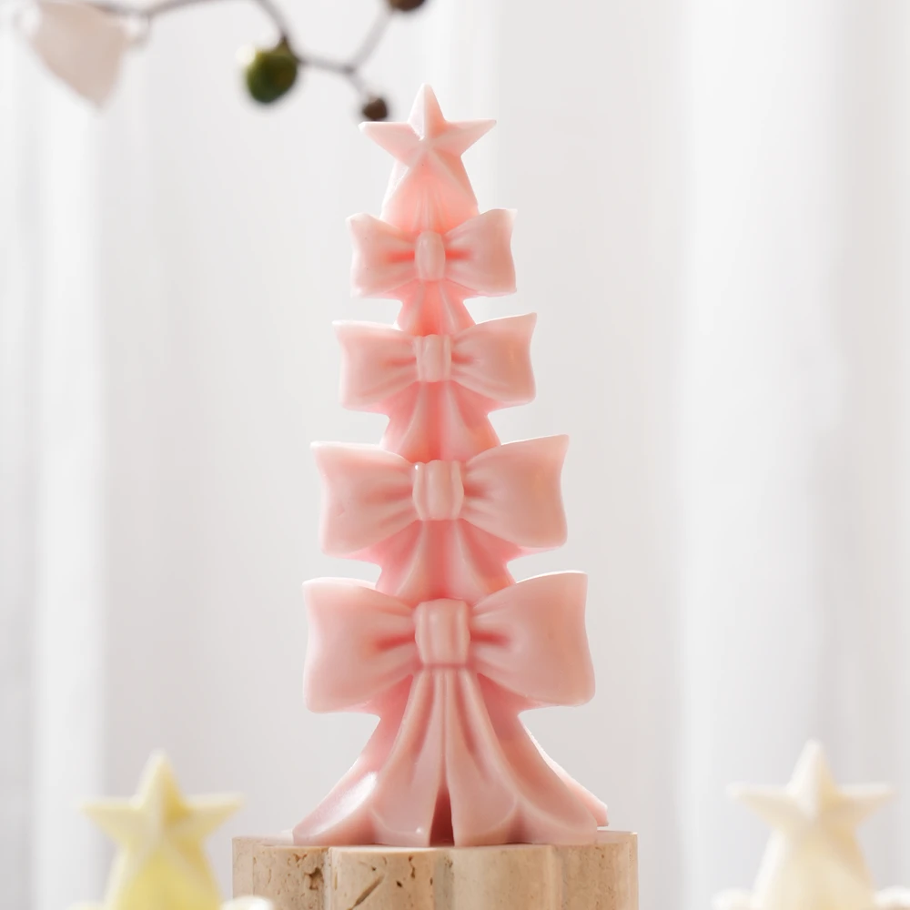 

Bow Tree Candle Mold Christmas Bowknot Tree Silicone Mold to Making Scented Gifts Home Decor Table Decor Winter Decorations