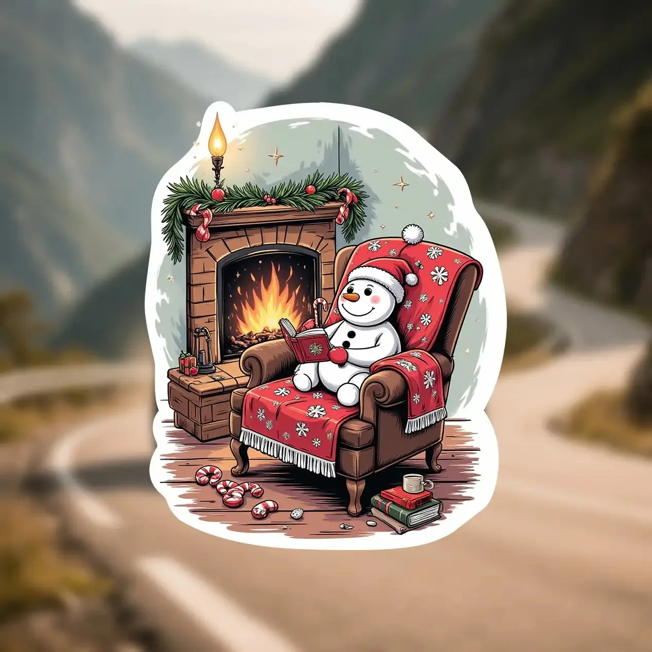 

3pcs "Cozy Snowman" Christmas Car Motorcycle Sticker Set Auto Window Decor Sticker for Holiday Enthusiasts