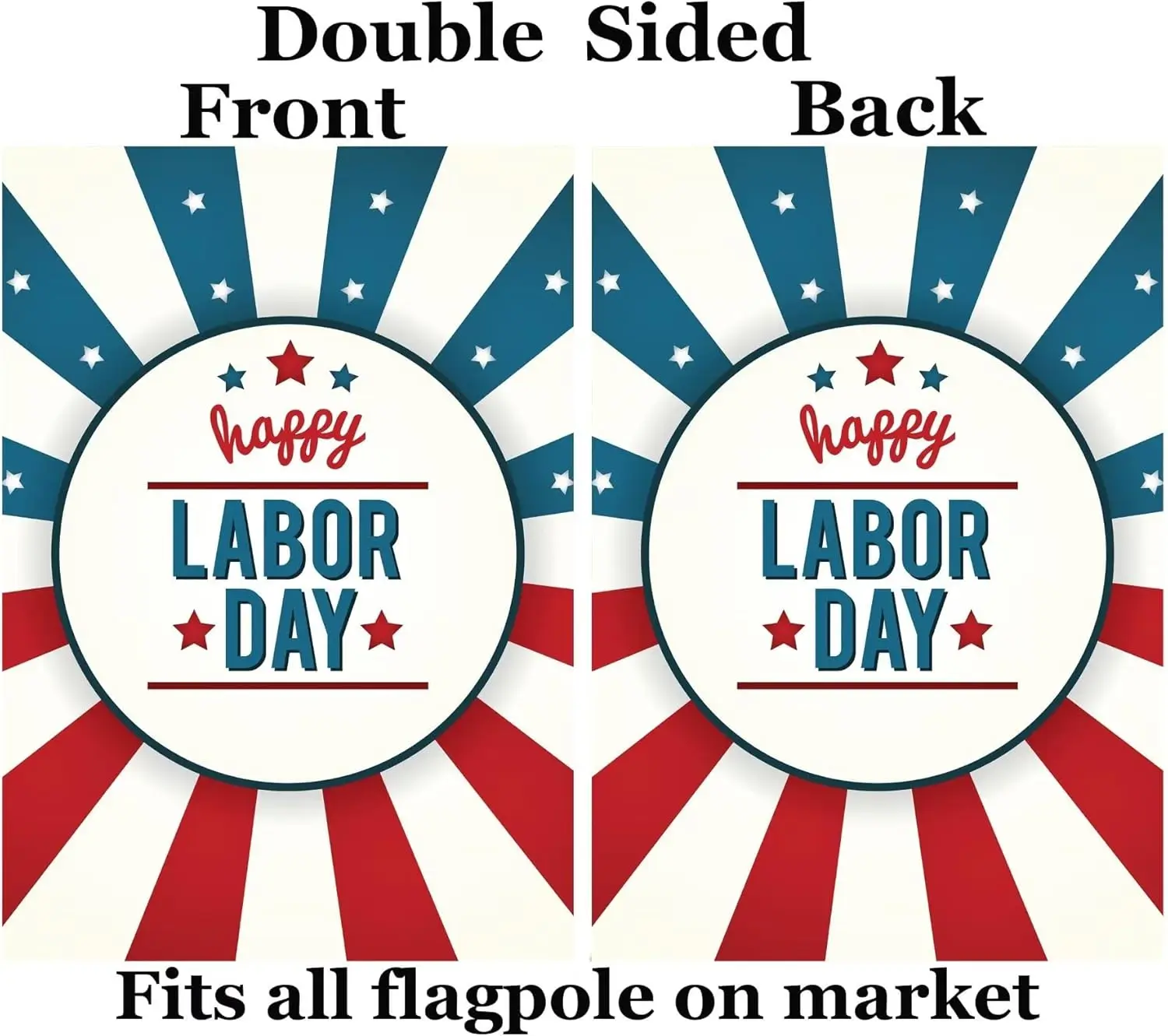 Happy Labor Day Anniversary Stars and Stripes Celebrated Holiday Garden Yard Flag 12