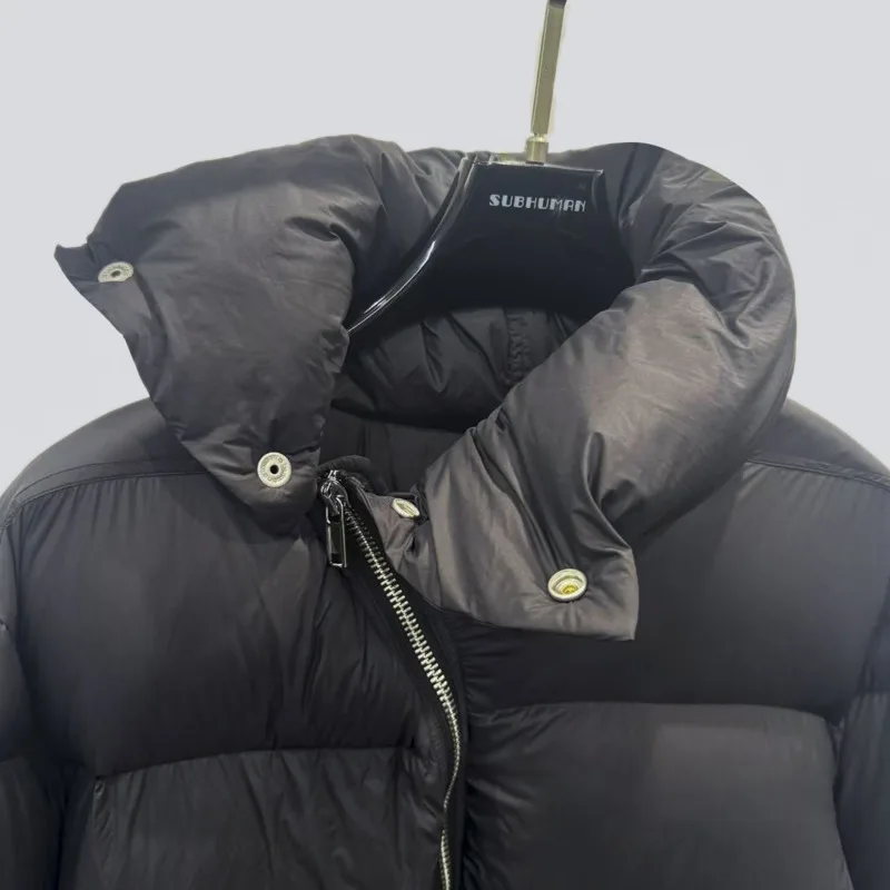 HKSH 2025 Winter New Women Down Coat Stand Collar Diagonal Zipper Pockets Dark High Street Fashion Thickened Warm Jacket HK13333