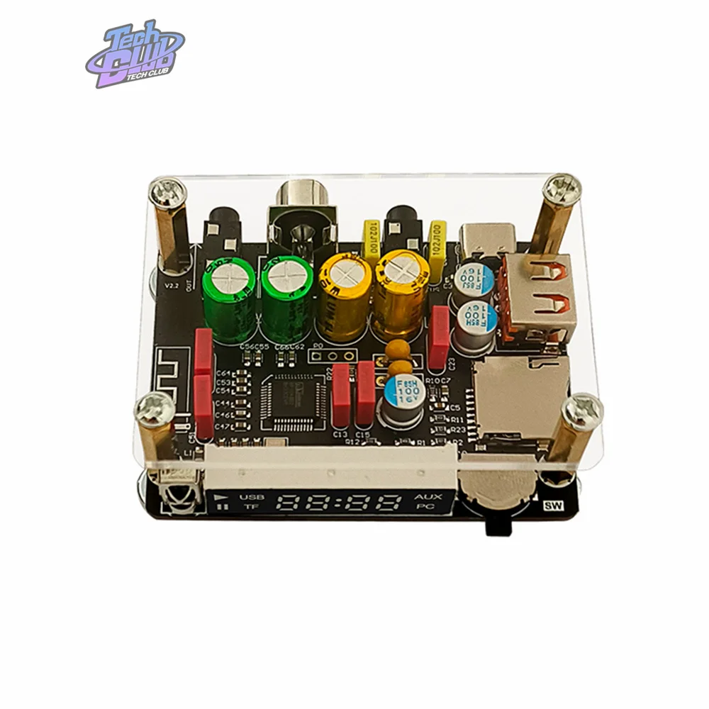 ZK-DAM-K1 bezstratna gorączka DC5V kompatybilna z Bluetooth karta dźwiękowa USB płyta dekodująca Tf wzmacniacz mocy Front-End Dsp Tuning Board