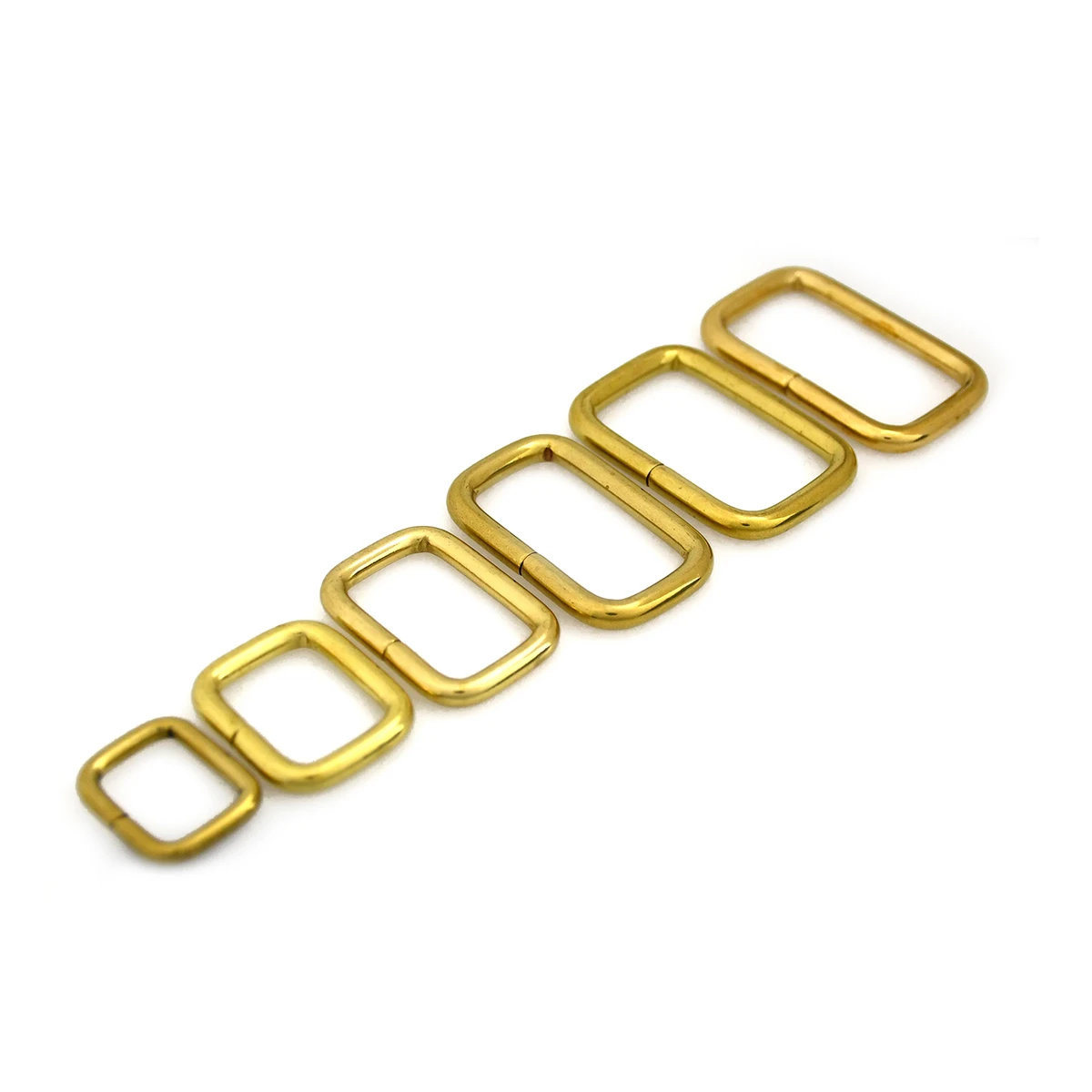 2x Brass metal wire formed rectangle ring buckle loops for webbing leather craft bag strap belt buckle garment luggage purse DIY