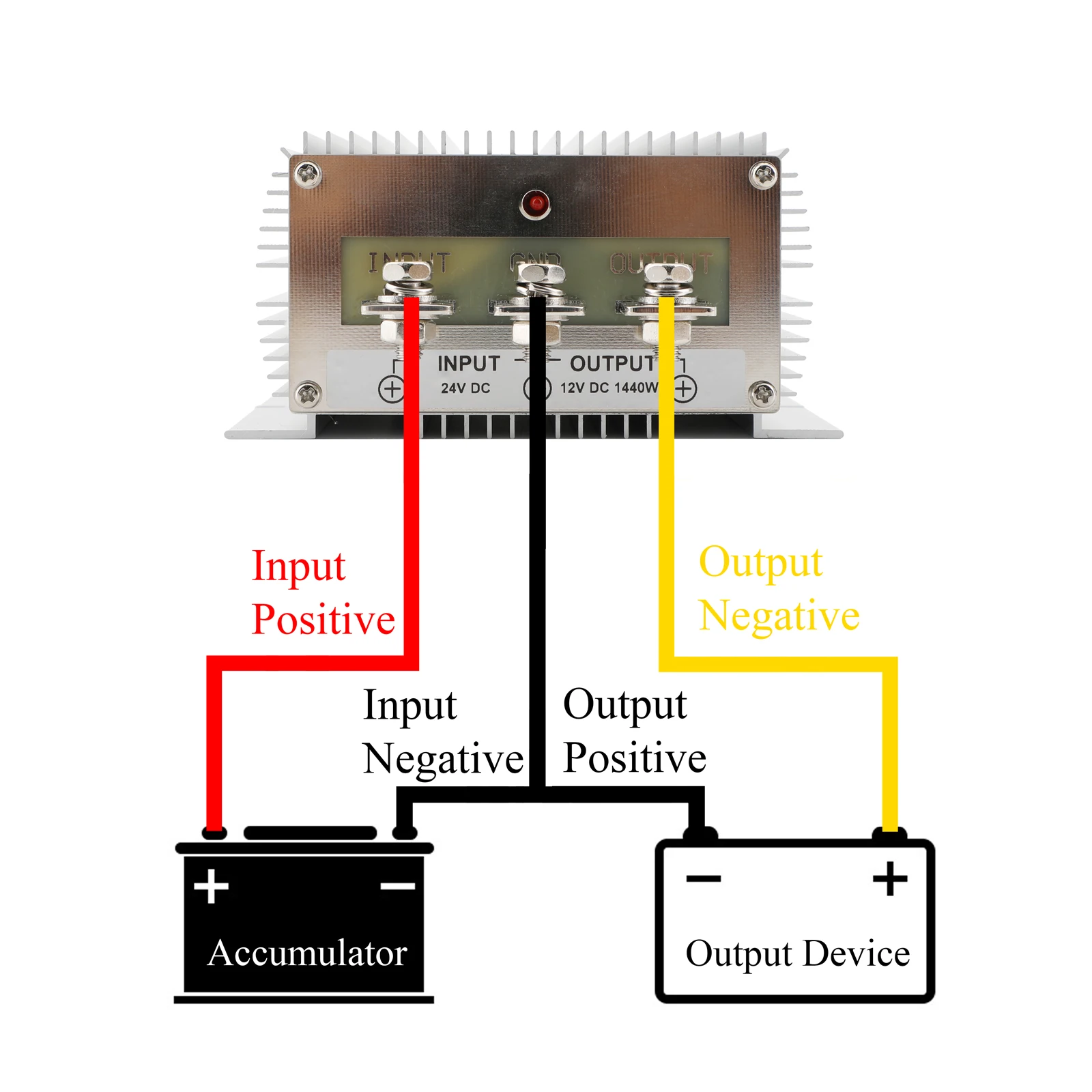 24V DC Step-Down to 12V/13.8V Power Converter 50A/60A Auto Buck Regulator for Car Voltage Supply