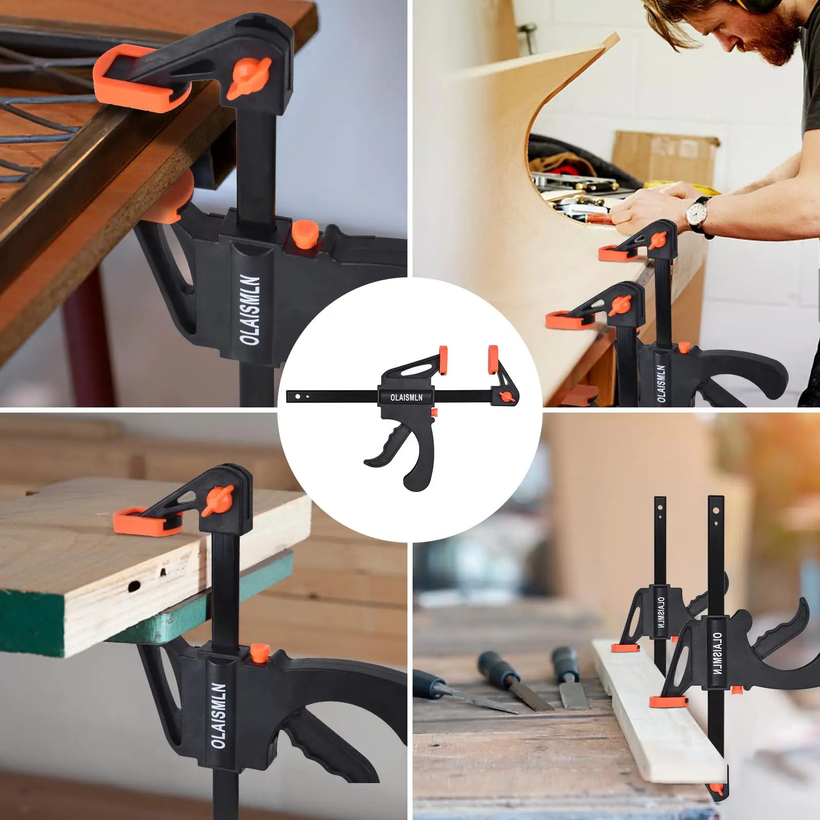 2/4 pz F-Bar morsetto lavorazione del legno 4 pollici Bar F Clip legno carpentiere strumento Grip sgancio rapido a cricchetto spremere strumento di legno