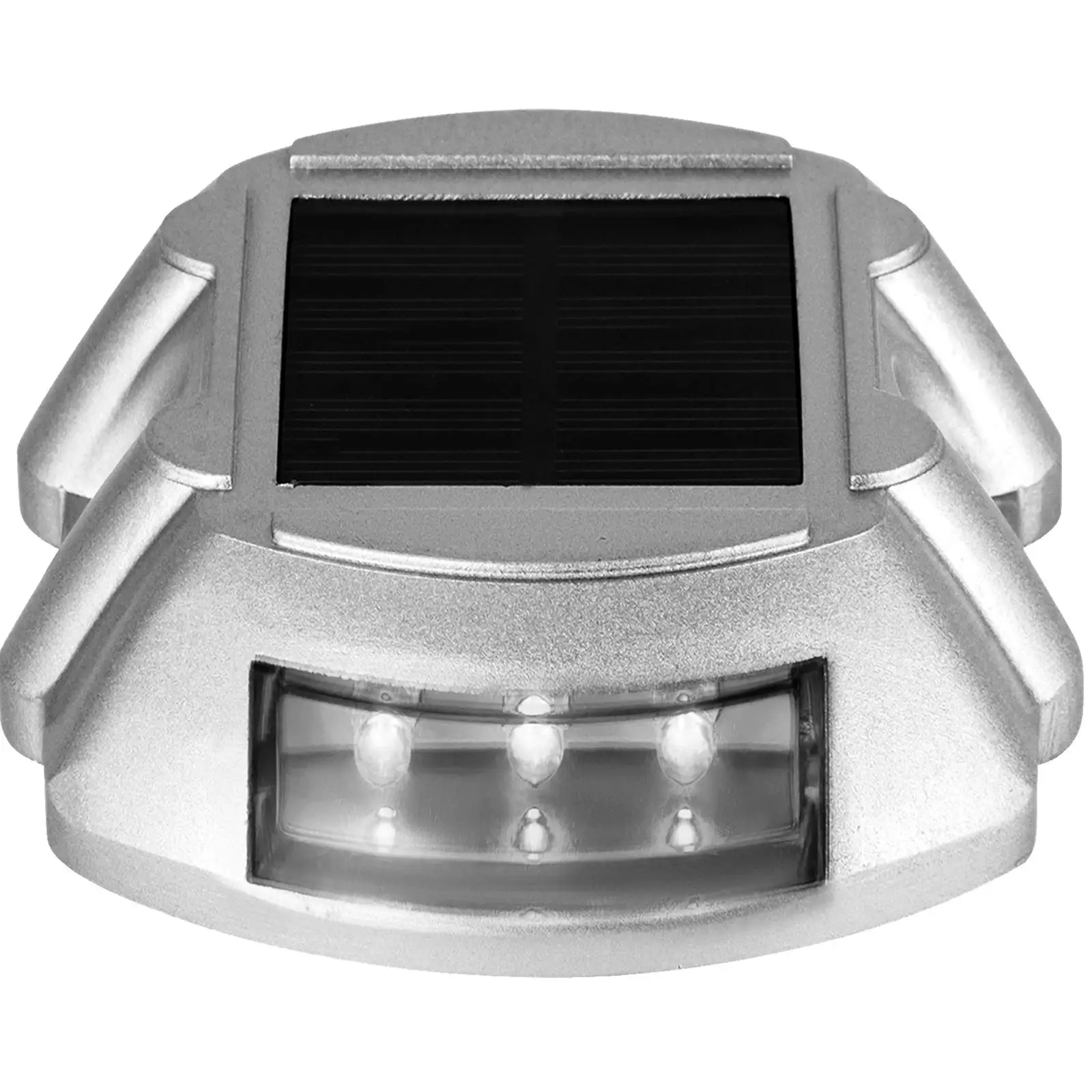 Solar Pathway Lights 12 Pack White 6 Weatherproof Outdoor Deck Step Lights with Screws for garden Walkway Driveway Stairs