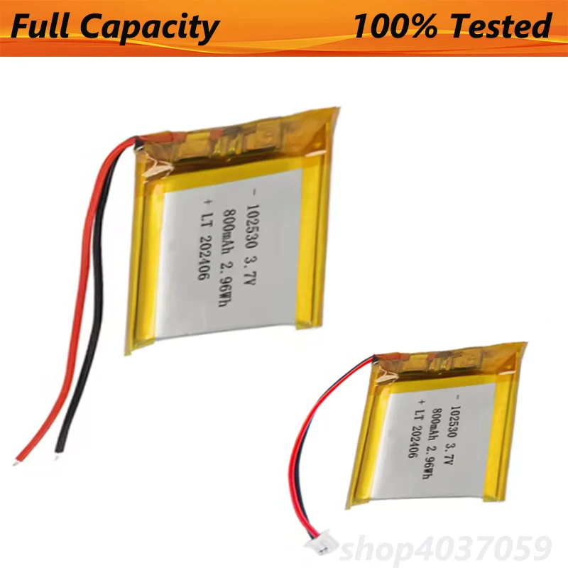 2 uds nueva batería 102530 para dispositivos de navegación Gps de pistola Fascia localizador portátil inteligente MP3 800mAh 3,7 V batería de repuesto Lipo