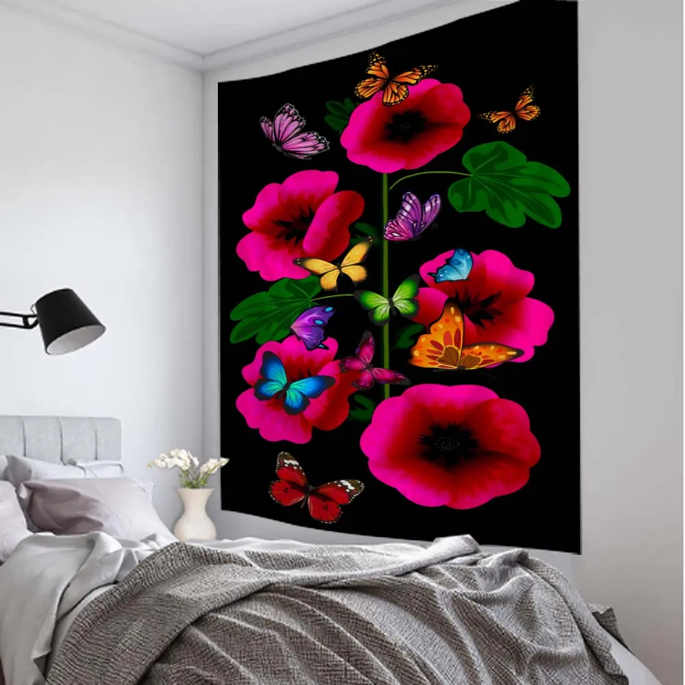 Tapestry Fantasy Art Wall Hanging Cloth Butterfly Home Art Decoration Bohemian Dormitory Bedroom Wall Decoration Tapestry