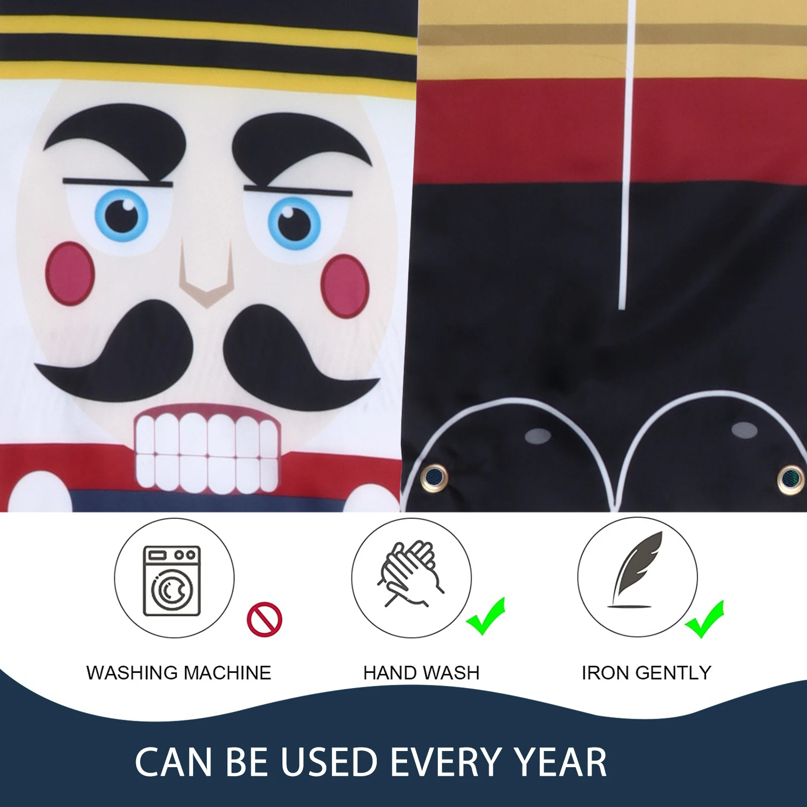 

1Pair Nutcracker Soldier Christmas Door Banner Xmas Door Couplet Front Porch Decoration Reusable Bright Banner