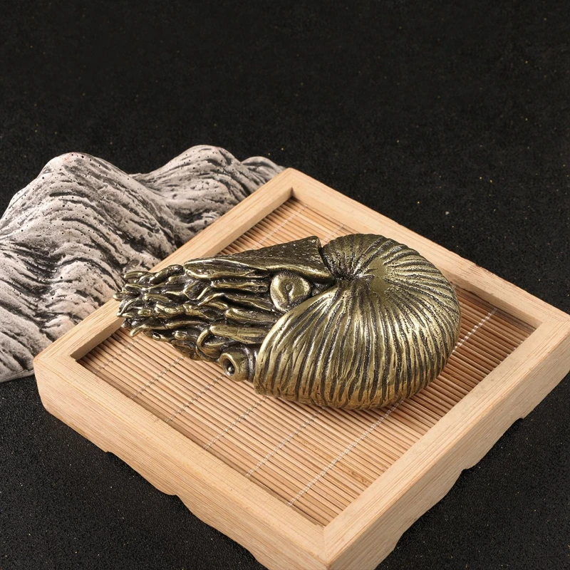 Giant super Nautilus Figurines Miniatures Brass Sea Animal Statue Tea Pet Desktop Ornament Home Decorations Accessories Toy