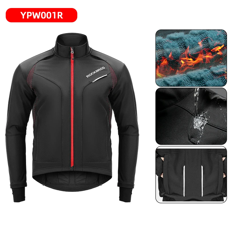 ROCKBROS Winter Wärmer Fahrrad Jacken Winddicht Thermo Fleece Bike Tops Mantel Männer Frauen MTB Straße Sport Radfahren Trikots Jacke