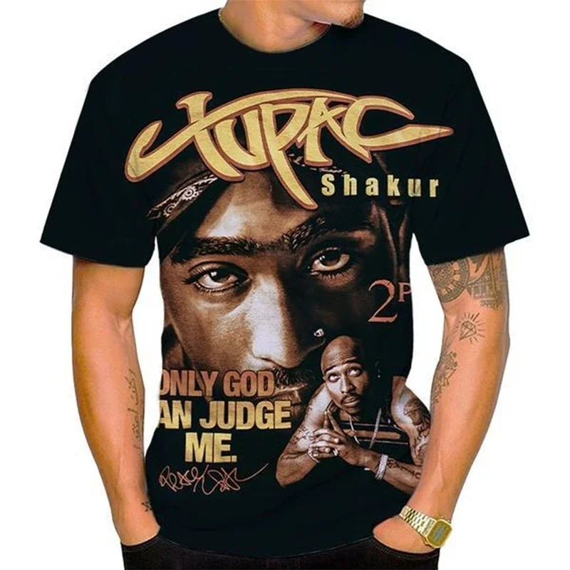 New Women Men Fashion 3D Print Tupac Shakur 2Pac T-shirt Casual Personality Hip-hop Cool